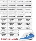Small White Iron On Personalised Name Clothing Labels / Tags 22*09mm Warm Wash