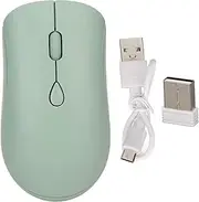2.4G Wireless Mouse 1600DPI Ergonomic Rechargeable Battery Bluetooth 5.2 Silent Mouse for Office Desktops PC (Green)