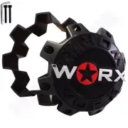 WORX WHEELS GLOSS BLACK WHEEL CENTER CAPS # WRX-8808LSB / WRX-8808-SB-L (1 CAP)
