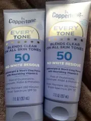 (Lot of 2) Coppertone Every Tone Sunscreen SPF 50 - 7.0 Oz Ea.- EXP 11/24