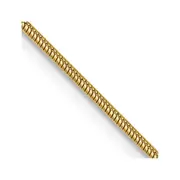 14K Yellow Gold 18 inch 1.1mm Round Snake with Lobster Clasp Chain Necklace