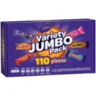 Cadbury Variety Jumbo Pack Milk Chocolate Sweets Crunchie Picnic 110 Pcs 1.56kg