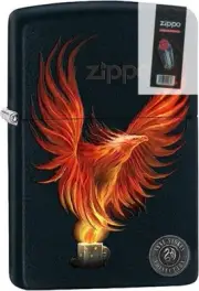 Zippo 10070 Anne Stokes Firebird Black Matte Lighter + FLINT PACK