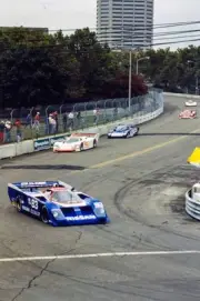 Geoff Brabham Electramotive Engineering Nissan GTP ZX T leads Stev- Old Photo