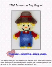 Scarecrow Boy Magnet-Plastic Canvas Pattern or Kit
