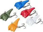 Fish Lures,5 Pieces Bait Tackle Kit for Bass Trout - Artificial Realistic Swimbaits with Built-in Sound Adjustable Accessories for Expert Outdoor Enthusiast Beginner Water