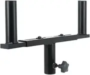 yuksok Double Speaker Mount Bar Speaker Pole Stand Multifunction Sturdy Mounting Fork Bracket for Roadshow Indoor Stage Performance