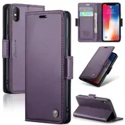 CaseMe iPhone X / Xs Folio Wallet Case Cover Apple Side Closure iPhoneX [Purple]