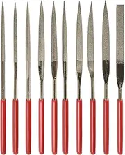 Yakamoz 10 Pcs Fine Diamond File Set Metal Round Needle Files Triangular Square Flat Shape Jeweler Files Set Rasp Riffler File Tool Kit for Glass Wood Stone Jewelry Carving Sanding Polishing, 5x180mm
