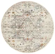 Celine Silver Multi Colour Medallion Round Rug