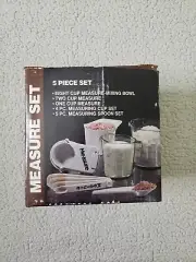 NIB Vintage Alabaster Measuring Set Measuring Cups Measuring Spoons - 12 pieces