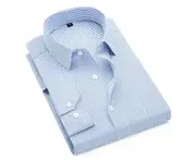 Men's Dress Shirts Long Sleeve Formal Shirt Business Button Down Shirts-Blue K08-3