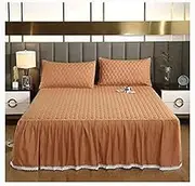 Bed Valance Skirt Wrap Around Bed Skirts Valances for Single Double King Size Small, 120/150/180/200CM Elastic Dust Ruffles, Easy Fit Wrinkle & Fade Resistant Silky Luxurious Fabric Solid