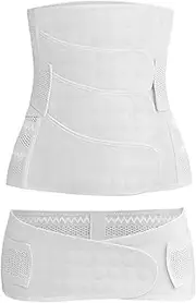 [MidiLi] 3 in 1 Postpartum Support Belt Maternity Postpartum Corset Set Shapewear Waist Trainer Pelvis Correction Belt for Women After Birth Postpartum Recovery Belly Weight Loss (Color : White, Size : M/Med