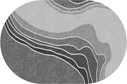 Nordic Design Washable Bedside Area Rugs Short Pile，Oval Decoration Large Carpet for Living Room Playroom Kitchen Floor Decor Mats 100x160cm Grey(2.3ft×4.6ft/70×140cm)