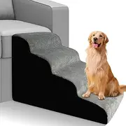 Dog Stairs, Dog Ramp, Dog Stairs for Small Dogs, 4 Steps, Cat Stairs, Pet Stairs for Sofa, Bed, Removable Washable Cover, Non-Slip Slope