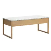 Design Square Gloria Rectangular Coffee Table Terrazco Effect Top 2-Drawers Oak