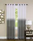 Window Panel Curtain Charcoal Two-Tone Modern Semi-Sheer Light Filter w/Grommet