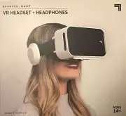 SHARPER IMAGE VR HEADSET + HEADPHONES AGES 14+ BATTERIES NOT REQUIRED