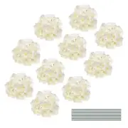 30 Set White Silk Artificial Hydrangea Heads Wedding Fake Hydrangea Flowers
