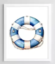 Nursery Decor Art Print, Life Saver Print, Kids Room Nautical Wall Art Decor #2