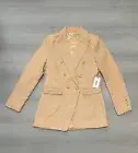 $375 JASON WU Tweed Double-Breasted Gold Button Blazer Jacket S Orange Peach