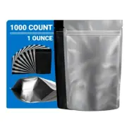 Loud Lock Mylar Bags 1,000 Count - 1 oz Black/Clear Resealable