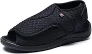 [WCXTY] Diabetic Shoes for Women Wide Width,Unisex Fertilizer Comfortable Bunions Diabetic Slippers,Outdoor Lightweight Elderly Edema Shoes for Swollen Feet,Machine Washable (Color : Black, Size : 10.5 AU)