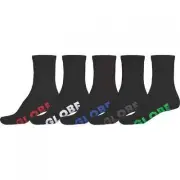 Globe - Stealth Crew Youth Socks Black 5 Pack