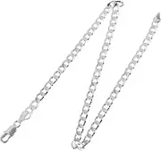 [CATIEBYE] Unique Mens Necklace Chain Flat Side Sterling Silver Necklace for Fathers Day