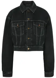 Saint Laurent Cropped Denim Jacket - Dark Blue - 38 (UK10 / S) 38 (UK10 / S)