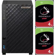 Asustor AS1102T 2-Bay Drivestor 2 NAS with 1GB RAM and 8TB (2x4TB) Seagate Ironw