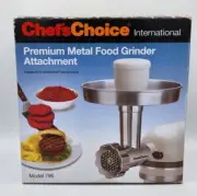 Chef's Choice International Premium Metal Food Grinder Attachment Model 796 New!