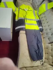 Men's Reflective Safety Vest Hood Pants Ensemble