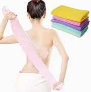 5 Pieces Beauty Skin Bath Wash Towel Long Exfoliating Nylon Bath Cloth Towel, Magic Shower Washcloth, Exfoliating Cloth for Body, 35 inches (5 Colors)