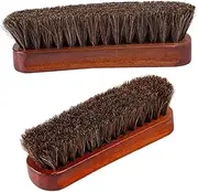 minkissy 2Pcs Horsehair Shoe Brush Durable Polishing Brushes for Leather Care Efficient Shoe for Boots and Shoes Comfortable Grip