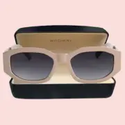 Witchery Estelle Sunglasses Oval Geometric Frame Stylish Camel Colour RRP $99.95