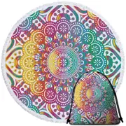 Blast of Colors Mandala Beach Towel