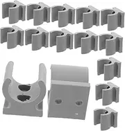 24 Pcs Wheelchair Toilet Seat Tube Clamp Chair Cylinder Clamps Toilet Seat Cushion Clips U-shaped Tighten Clip Wheelchair Commode Chair Support U Shape Holder Grey Pp