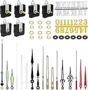 Glarks 38pcs 13/20/28MM High Torque Long Shaft Clock Movement Mechanism Kit Includes 6pcs Clock Movements with 6pcs Hooks, 6 Different Pairs Clock Hands, 18pcs Mounting Hardware, 2pcs Clock Numerals