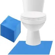 20 Pack Disposable Toilet Mats,Absorbent Toilet Floor Protector ,Disposable Toilet Floor Mat ,U Shaped Toilet Mat Blue
