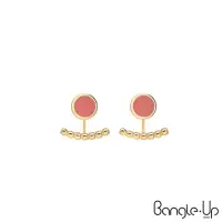 在飛比找momo購物網優惠-【Bangle up】典藏巴黎琺瑯耳掛式兩用耳環(玫瑰粉)