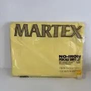 Vintage Martex Twin Fitted Sheet Yellow No Iron Percale 39x75 Mattress