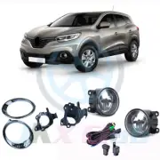 1Set Fog Light Lamps+Fog Lamp Cover Harness+Switch Kit For Renault Kadjar 2015+