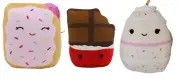 BNWT Squishmallow Dorina, Paulton & Fresa 7'' Snack Squad Soft Plush Kellytoy