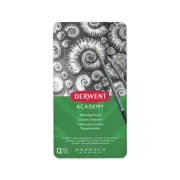 12pc Derwent Academy Craft/Art Hexagonal Sketch Pencil Tin 3B/2B/B/HB/H/2H Set