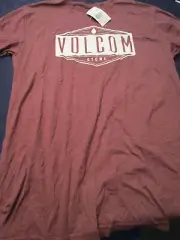 NWT MENS VOLCOM STONE SHORT SLEEVE T SIRT MAROON SMALL