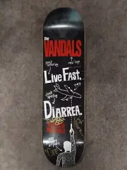The Vandals Signed Live Fast Diarrrea Skateboard Skate Deck