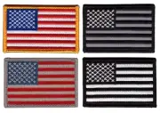 4pc USA American Flag United States Patch for VELCRO® BRAND Hook Fasteners