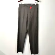 Calvin Klein JILL P Men 31 Dress Pants Flat Front Gray Plaid Wool Retro Y2K*READ